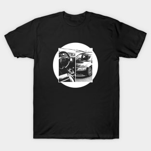 MITSUBISHI LANCER EVO IX Black 'N White 5 (Black Version) T-Shirt